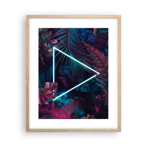 Poster in light oak frame - Disco Style Garden - 40x50 cm