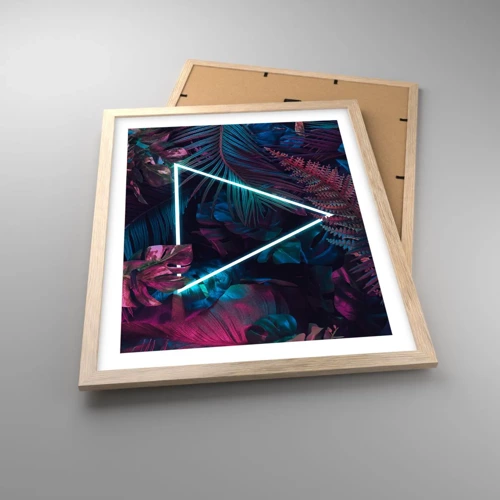 Poster in light oak frame - Disco Style Garden - 40x50 cm