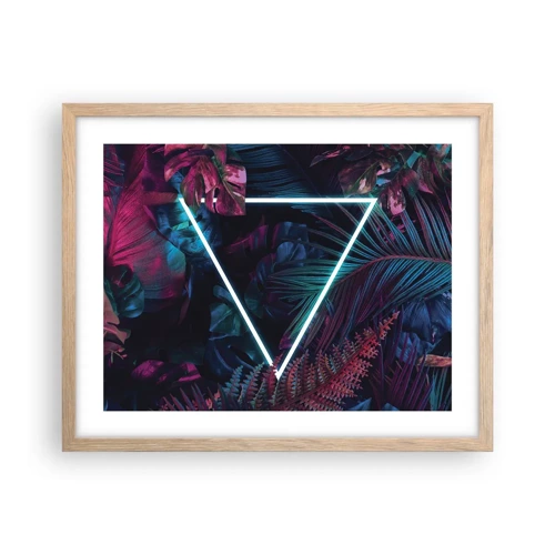 Poster in light oak frame - Disco Style Garden - 50x40 cm