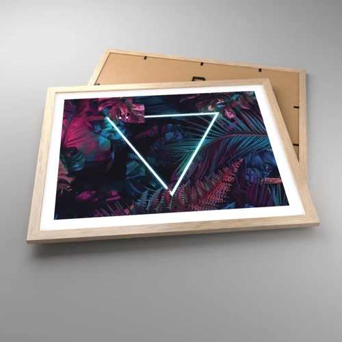 Poster in light oak frame - Disco Style Garden - 50x40 cm