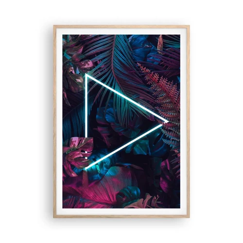 Poster in light oak frame - Disco Style Garden - 70x100 cm