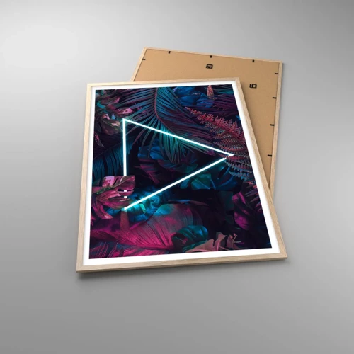 Poster in light oak frame - Disco Style Garden - 70x100 cm