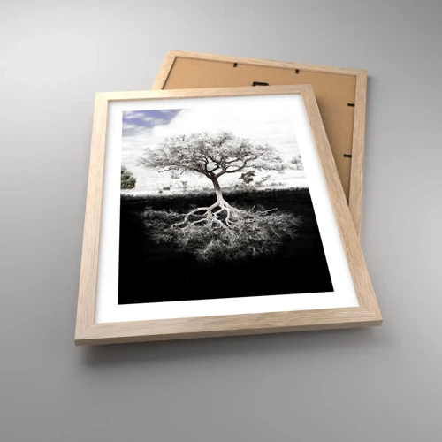 Poster in light oak frame - Discovery of the Nature of the World - 30x40 cm