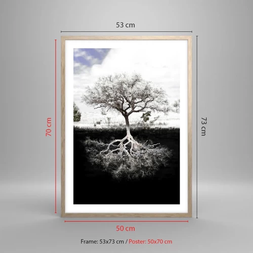 Poster in light oak frame - Discovery of the Nature of the World - 50x70 cm