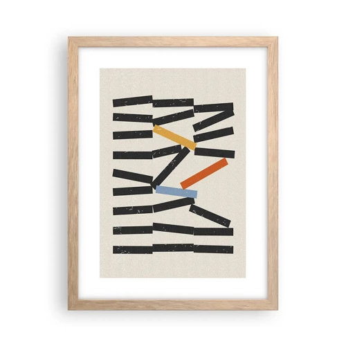 Poster in light oak frame - Domino - Composition - 30x40 cm