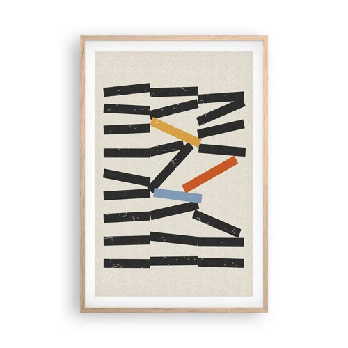 Poster in light oak frame - Domino - Composition - 61x91 cm