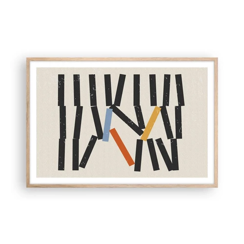 Poster in light oak frame - Domino - Composition - 91x61 cm