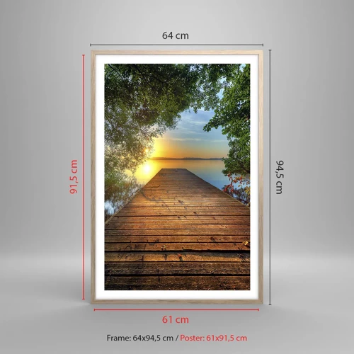 Poster in light oak frame - Don't Hurry, Sit Down - 61x91 cm