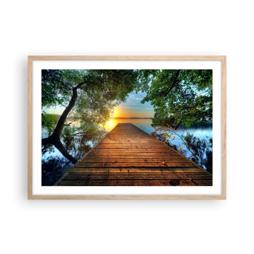 Poster in light oak frame - Don't Hurry, Sit Down - 70x50 cm