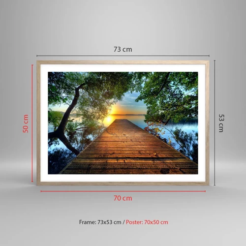 Poster in light oak frame - Don't Hurry, Sit Down - 70x50 cm