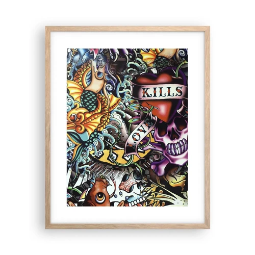 Poster in light oak frame - Dream of a Tattoo Artist - 40x50 cm