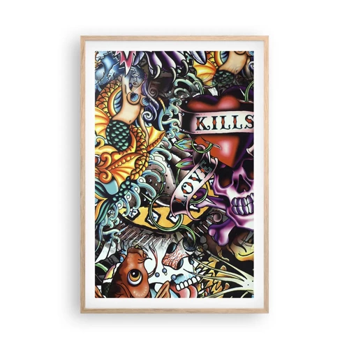 Poster in light oak frame - Dream of a Tattoo Artist - 61x91 cm