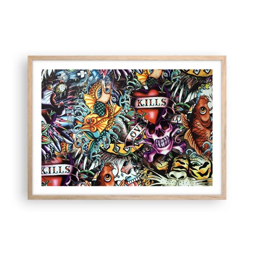 Poster in light oak frame - Dream of a Tattoo Artist - 70x50 cm