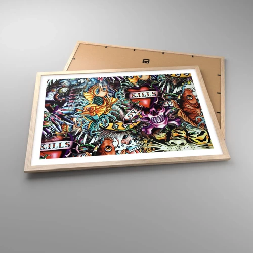 Poster in light oak frame - Dream of a Tattoo Artist - 70x50 cm