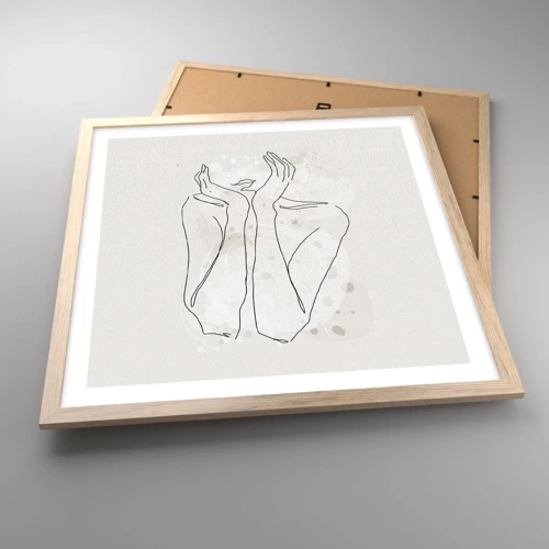 Poster in light oak frame - Dreamful Moment - 50x50 cm