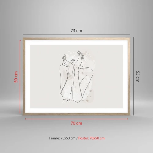 Poster in light oak frame - Dreamful Moment - 70x50 cm