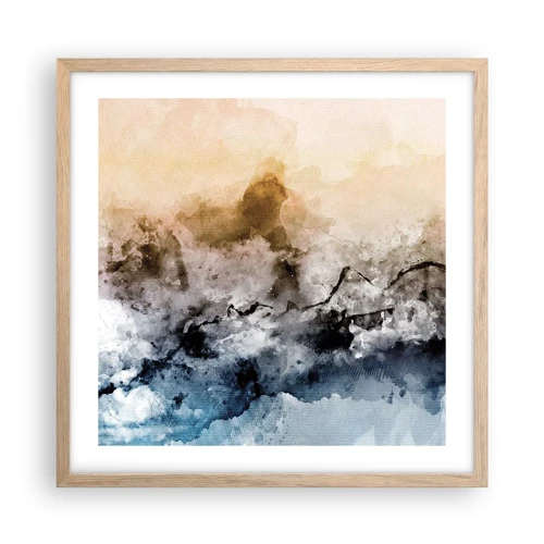 Poster in light oak frame - Drowned in Fog - 50x50 cm