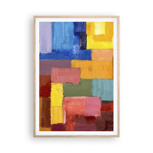 Poster in light oak frame - Each Different, All Colourful - 70x100 cm