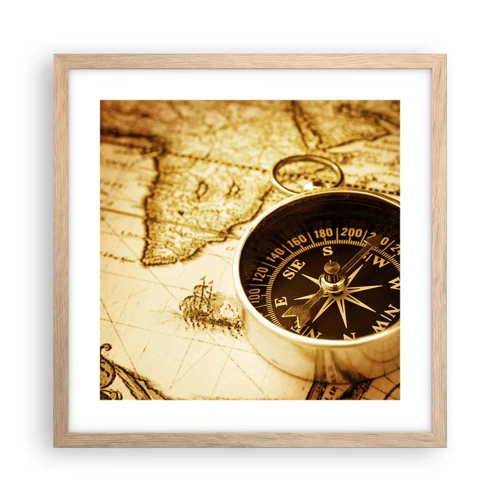 Poster in light oak frame - East or West? - 40x40 cm