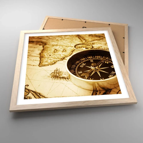 Poster in light oak frame - East or West? - 40x40 cm