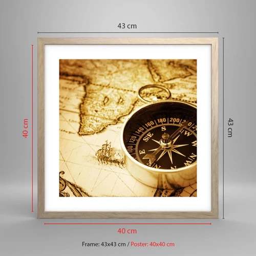 Poster in light oak frame - East or West? - 40x40 cm