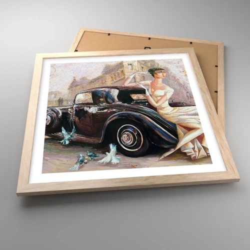 Poster in light oak frame - Elegance - Retro Style - 40x40 cm