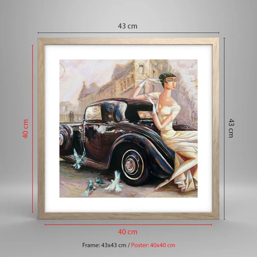 Poster in light oak frame - Elegance - Retro Style - 40x40 cm