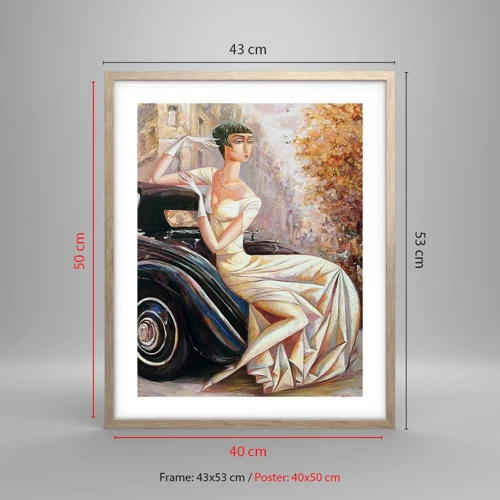 Poster in light oak frame - Elegance - Retro Style - 40x50 cm