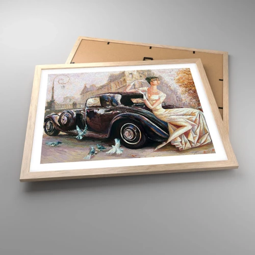 Poster in light oak frame - Elegance - Retro Style - 50x40 cm