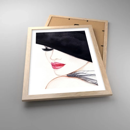 Poster in light oak frame - Elegance and Sensuality - 30x40 cm