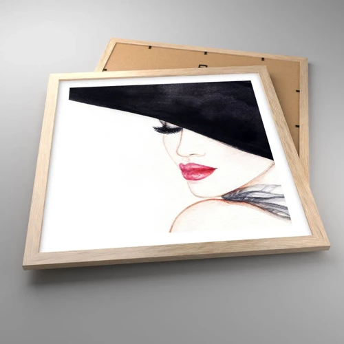 Poster in light oak frame - Elegance and Sensuality - 40x40 cm