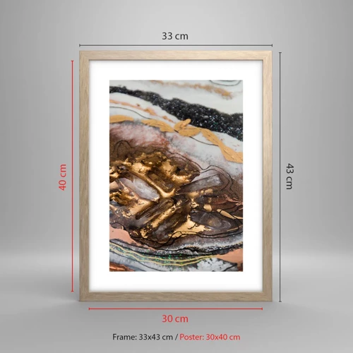 Poster in light oak frame - Element of the Earth - 30x40 cm