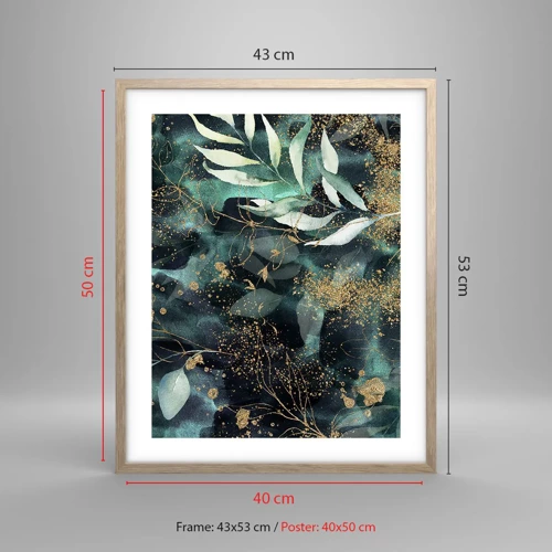 Poster in light oak frame - Enchanted Garden - 40x50 cm