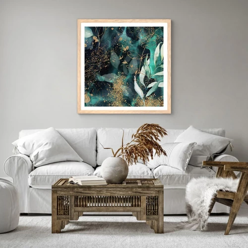 Poster in light oak frame - Enchanted Garden - 50x50 cm
