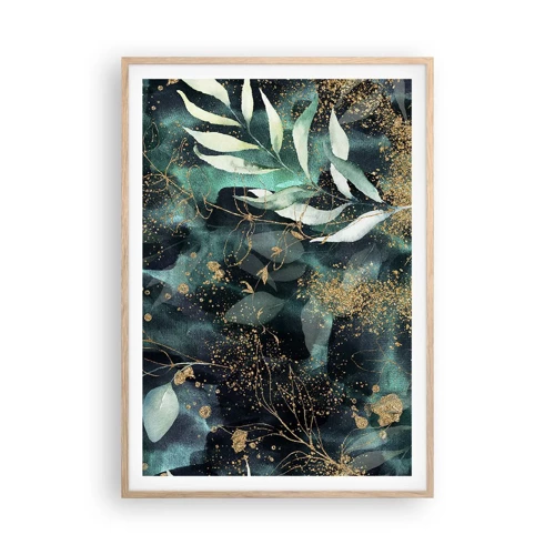 Poster in light oak frame - Enchanted Garden - 70x100 cm