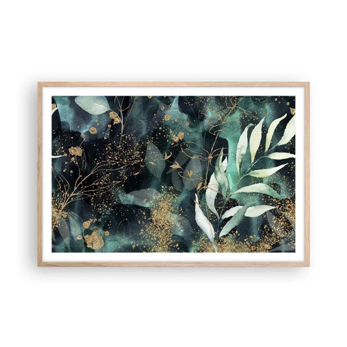 Poster in light oak frame - Enchanted Garden - 91x61 cm