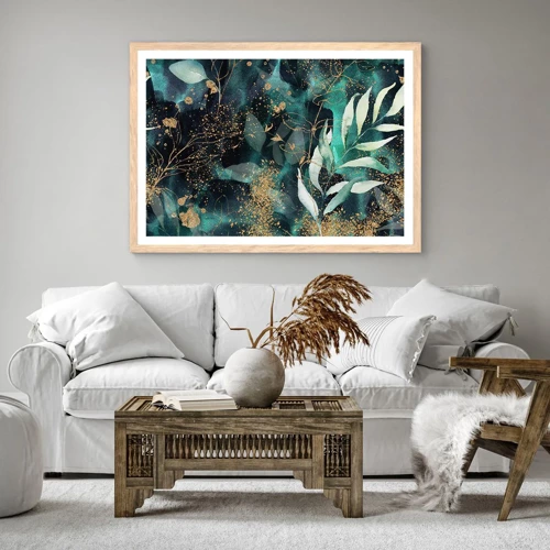 Poster in light oak frame - Enchanted Garden - 91x61 cm