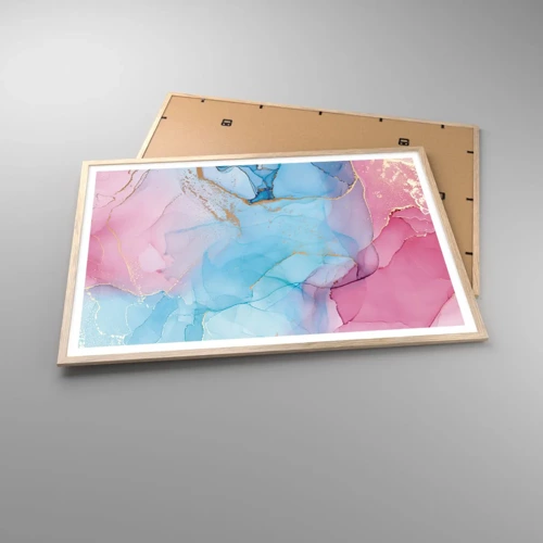 Poster in light oak frame - Encounter and Permeation - 100x70 cm