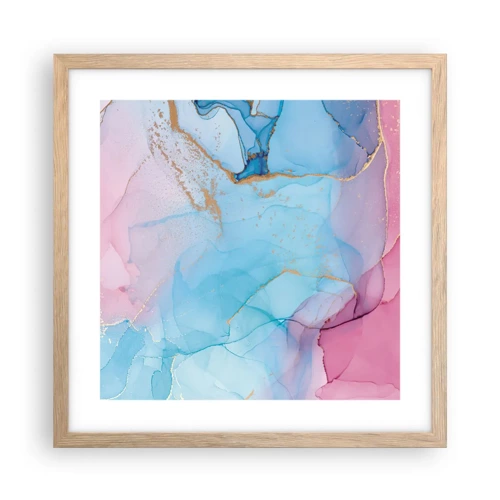Poster in light oak frame - Encounter and Permeation - 40x40 cm