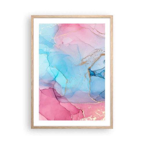 Poster in light oak frame - Encounter and Permeation - 50x70 cm