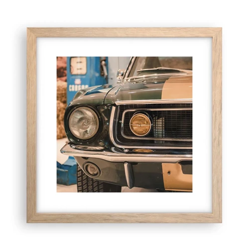 Poster in light oak frame - Encounter with the Legend - 30x30 cm