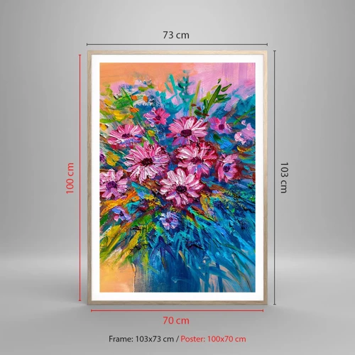 Poster in light oak frame - Energy of Life - 70x100 cm