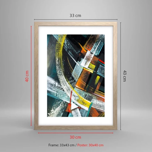 Poster in light oak frame - Energy of Movement - 30x40 cm