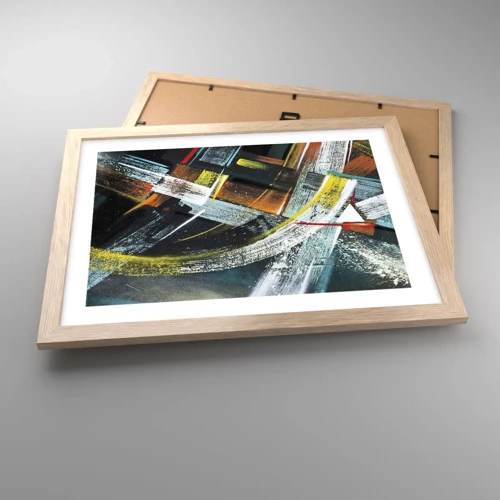 Poster in light oak frame - Energy of Movement - 40x30 cm