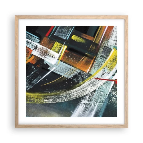 Poster in light oak frame - Energy of Movement - 50x50 cm