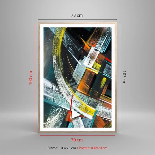 Poster in light oak frame - Energy of Movement - 70x100 cm