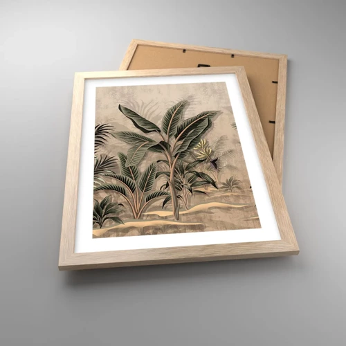 Poster in light oak frame - Engraving in Colonial Style - 30x40 cm