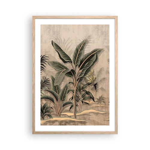 Poster in light oak frame - Engraving in Colonial Style - 50x70 cm