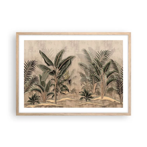 Poster in light oak frame - Engraving in Colonial Style - 70x50 cm