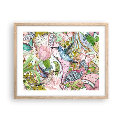 Poster in light oak frame - Entwined in the Vines - 50x40 cm